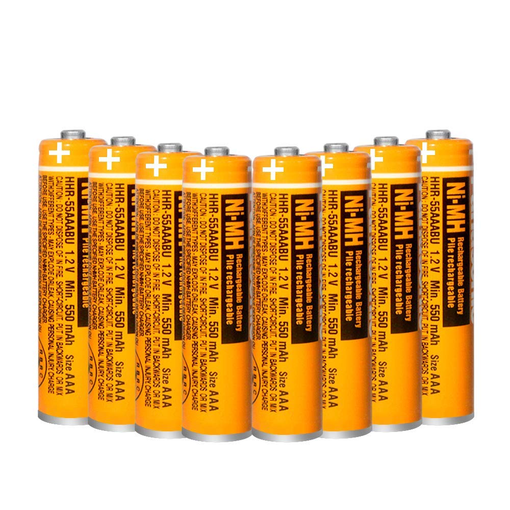 [Australia - AusPower] - 8 Pack HHR-55AAABU NI-MH Rechargeable Battery 550mAh AAA 1.2V Batteries for Panasonic Cordless Phones 