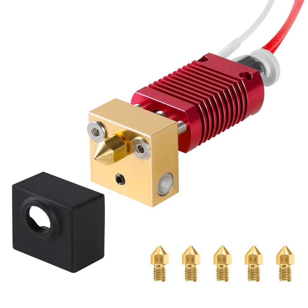 [Australia - AusPower] - Ender 3 Hotend, Authentic Creality Assembled Hotend Kit 3D Printer Parts with 5X 0.4mm Nozzles for Ender 3 Ender 3 V2 and Ender 3 Pro 