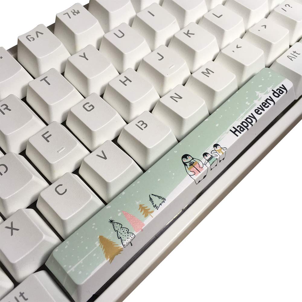 [Australia - AusPower] - Spacebar Keycap, 5-Side Dye-subbed PBT Cherry Profile, DIY Keycap, 6.25U 6.25X Key for Gaming Mechanical Keyboard, Happy Penguins Penguins' Gift 
