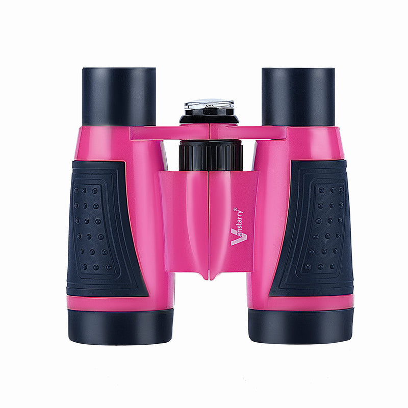 [Australia - AusPower] - Vanstarry Compact Binoculars for Kids Bird Watching Hiking Camping Fishing Accessories Gear Essentials Best Toy Gifts for Boys Girls Children Toddler Waterproof 5X30 Optical Lens Including Compass Pink 