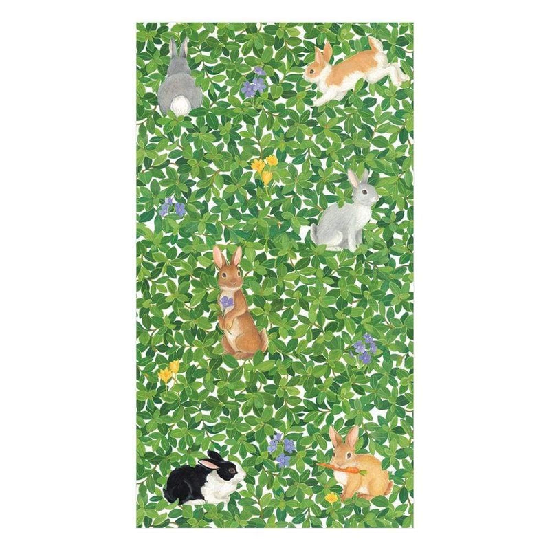 [Australia - AusPower] - Caspari Bunnies and Boxwood Paper Guest Towel Napkins - Two Packs of 15 2 