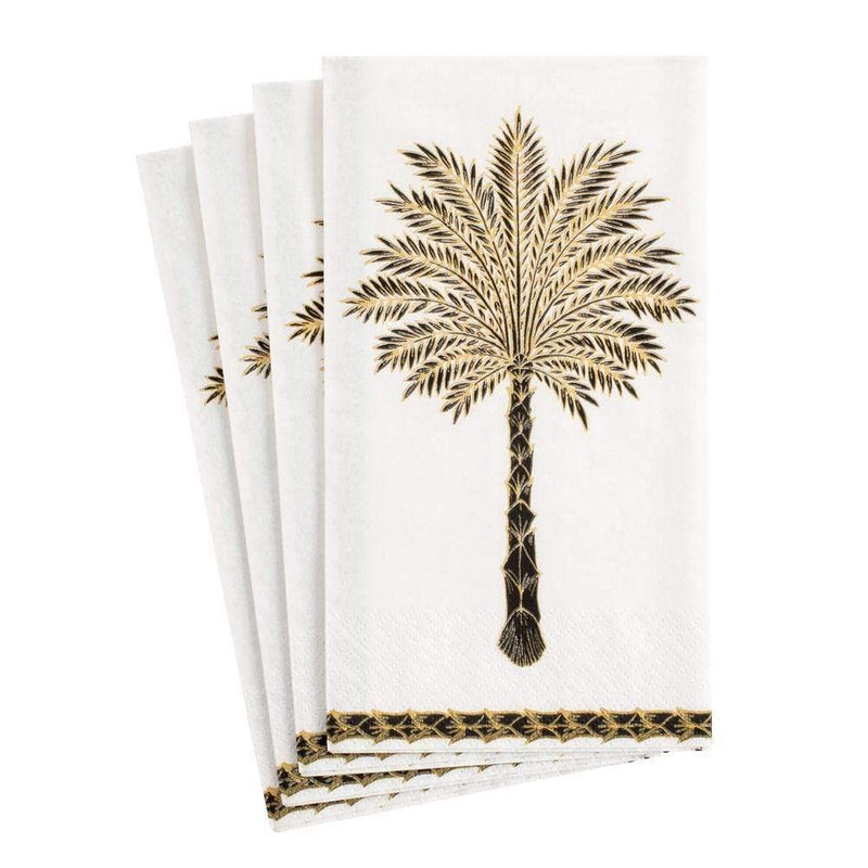 [Australia - AusPower] - Caspari Grand Palms Paper Guest Towel Napkins in Black - Two Packs of 15 2 