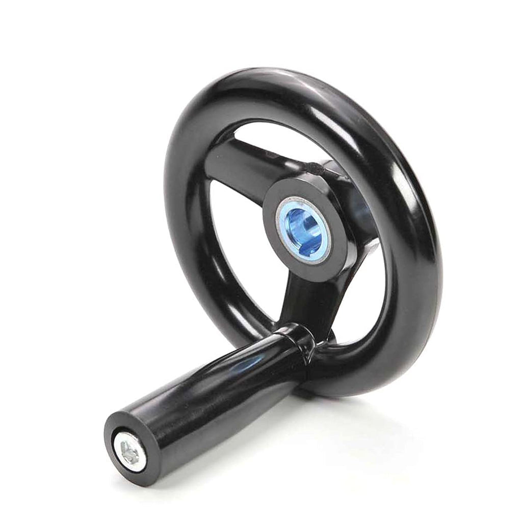 [Australia - AusPower] - 3 Spoke Hand Wheel with Revolving Handle Black Bakelite Round Three Handwheel 12x100mm for Lathe Milling Machine 