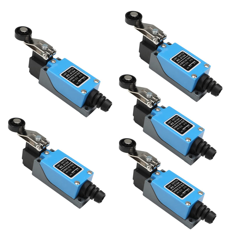 [Australia - AusPower] - Fielect Roller Lever Arm Momentary Limit Switch 1NC+1NO 5Pcs for CNC Mill 3D Printer Door Switch ME-8104 