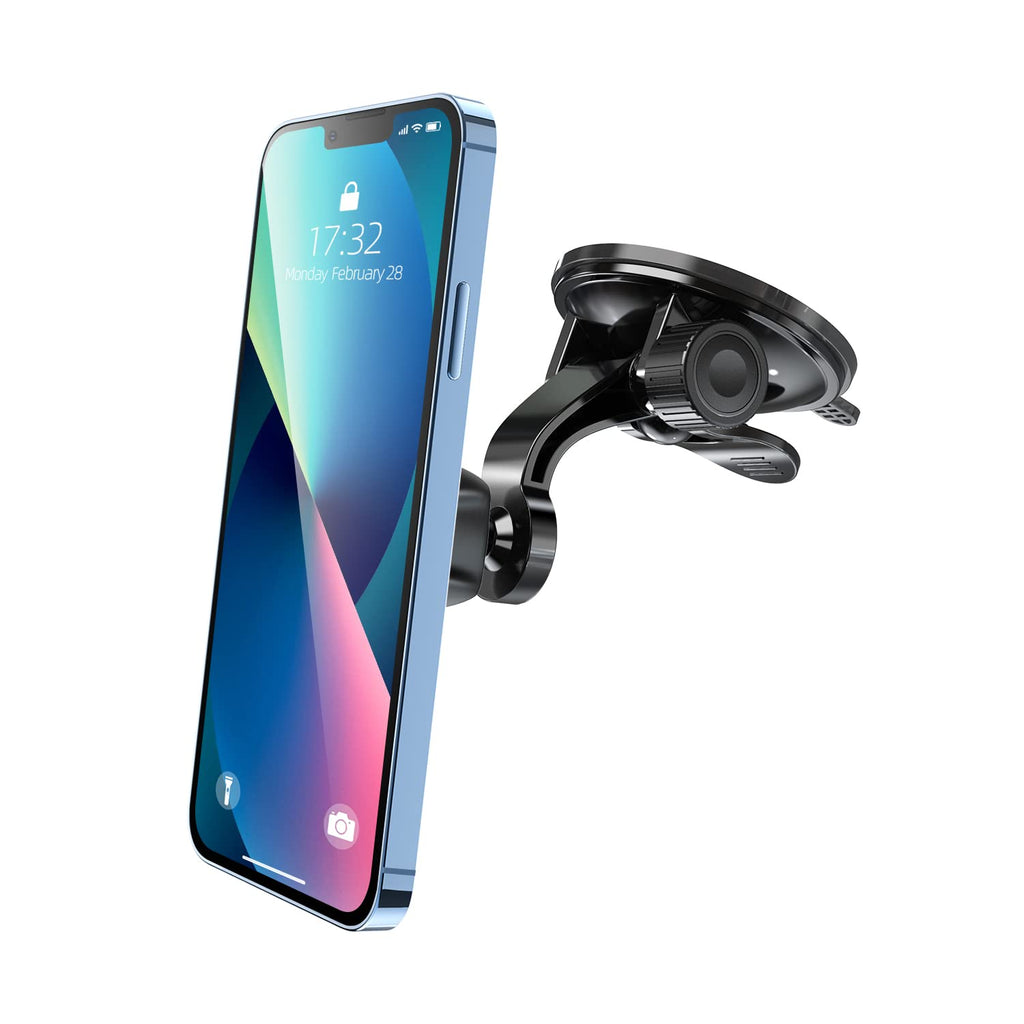 [Australia - AusPower] - Magnetic Car Phone Mount with Adjustable Arm Universal Dashboard Windshield Cell Phone Holder for Car Dash Strong Gel Suction Compatible with iPhone 12 Pro 11 Pro Xs XS Max XR X, Samsung S10 S9 S8 S7 