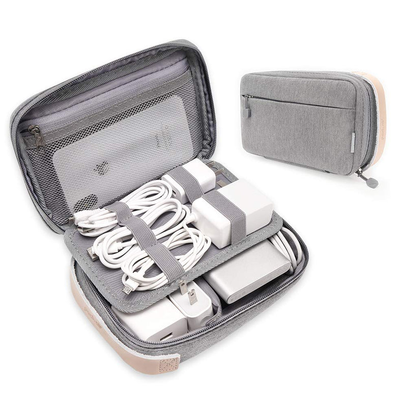 [Australia - AusPower] - pack all Electronic Organizer, Cable Organizer Bag, Cord Travel Organizer for Cables, Chargers, Phones, USB cords, SD Cards (Gray) Gray 