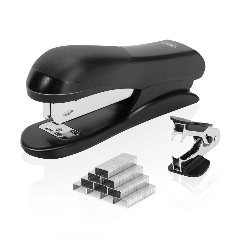 [Australia - AusPower] - Deli Stapler Value Pack, Desktop Staplers, Office Stapler, 20 Sheet Capacity, Includes Staples & Staple Remover, Black Stapler with Staples and Remover B - Black 