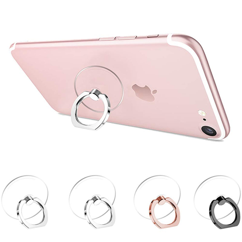 [Australia - AusPower] - Jsoerpay Cell Phone Ring Holder, Transparent Ring Holder 360°Rotation Finger Ring Stand, Clear Cell Phone Kickstand Compatible with Most of Phones, Tablet and Case, (2Silver+1Black+1Rose Gold) 2Silver+1Black+1Rose Gold 
