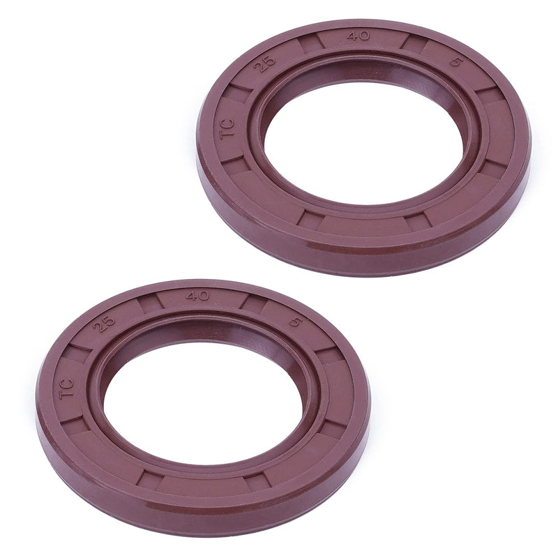 [Australia - AusPower] - Othmro Oil Seal 25mm/0.98" Inner Dia 40mm/1.57" OD 5mm/0.2" Thick Fluorine Rubber Double Lip Seals 2Pcs 25mmx40mmx5mm 