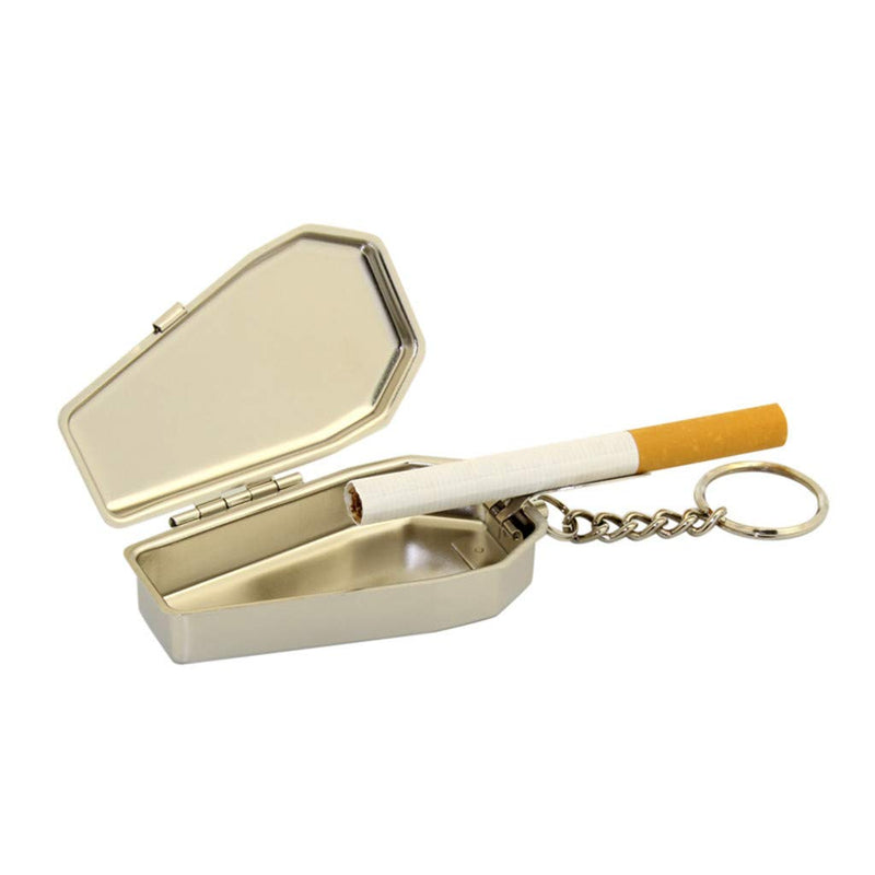 [Australia - AusPower] - tegongse Tinplate Coffin Shape Pocket Ashtray, Portable Mini Ash Tray with Lids, Modern Easily Bringing Smoking Ash Organizer for Travelling, Camping 