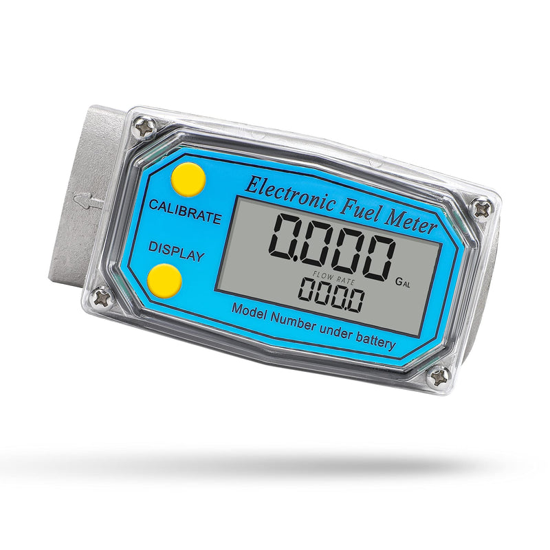 [Australia - AusPower] - CGOLDENWALL Turbine Flow Meter LCD Digital Display Flowmeter with 1-Inch FNPT Inlet/Outlet, Gas Oil Fuel Flowmeter for Diesel, Kerosene, Gasoline 2-26.4 GPM /9-100 LPM (1 inch) 1 inch 