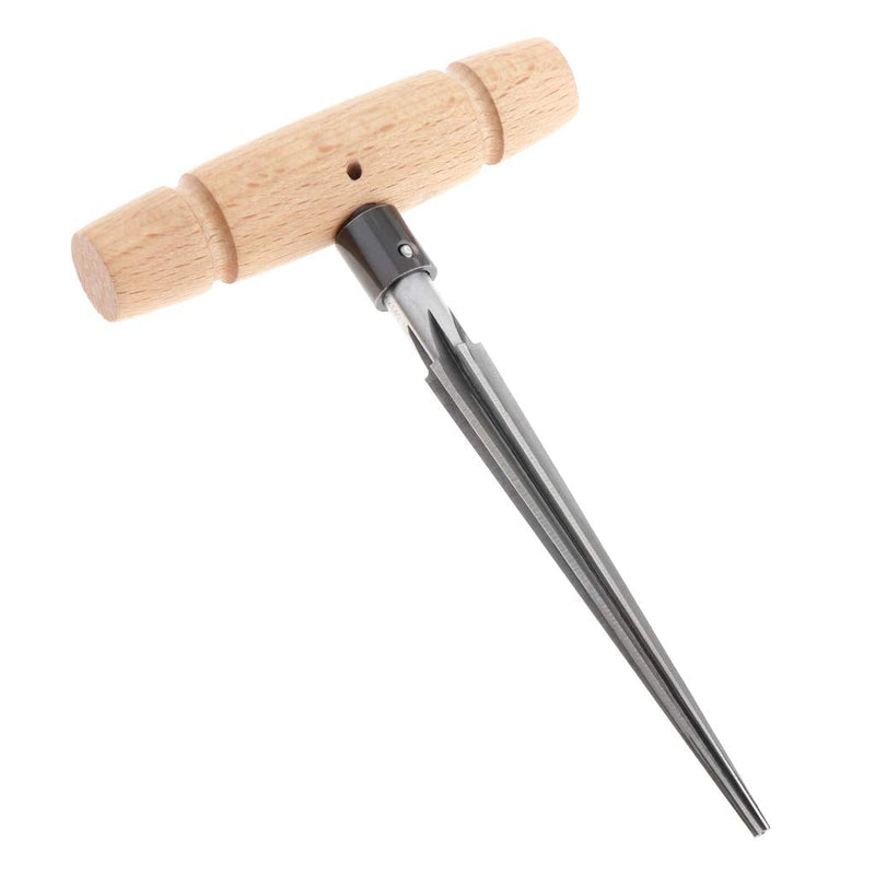 [Australia - AusPower] - Alnicov Tapered Reamer Wood Hand Held Reamer T Handle Tapered 4 Fluted Chamfer Reaming Guitar Woodworker Cutting Tool 