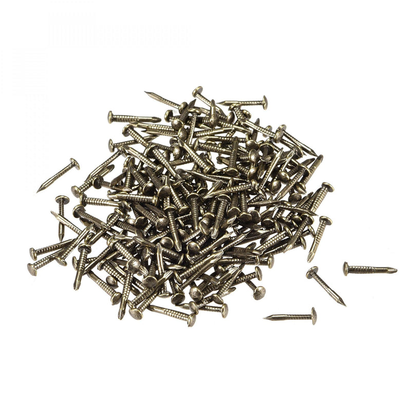 [Australia - AusPower] - uxcell Small Tiny Hardware Nails Carbon Steel 1X10mm(DXL) for DIY Decorative Wooden Boxes Accessories Bronze Tone 300pcs 