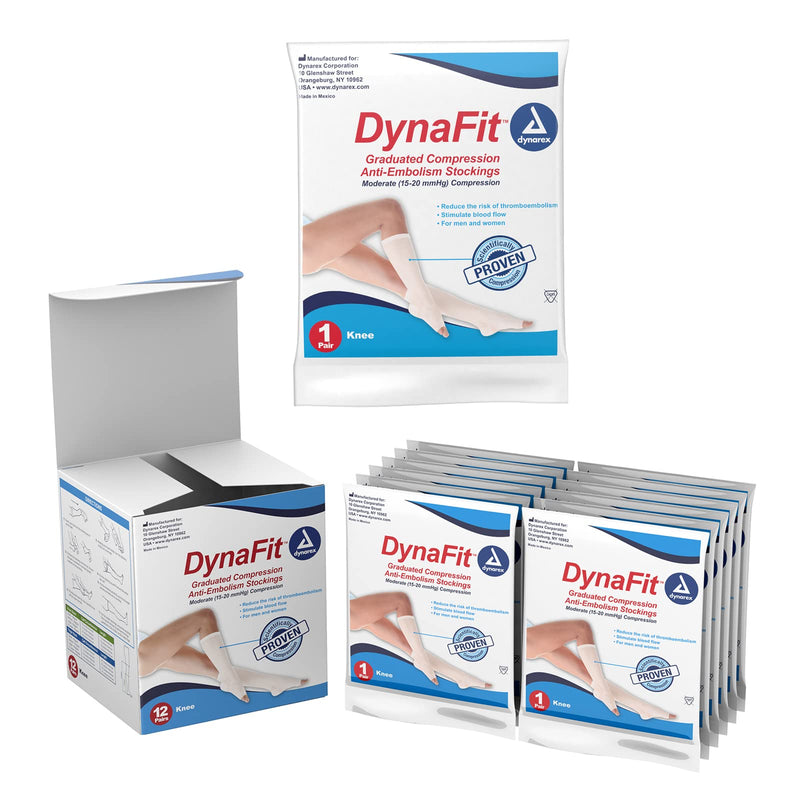[Australia - AusPower] - Dynarex Dynafit compression stockings, knee - medium, regular,12 pairs 