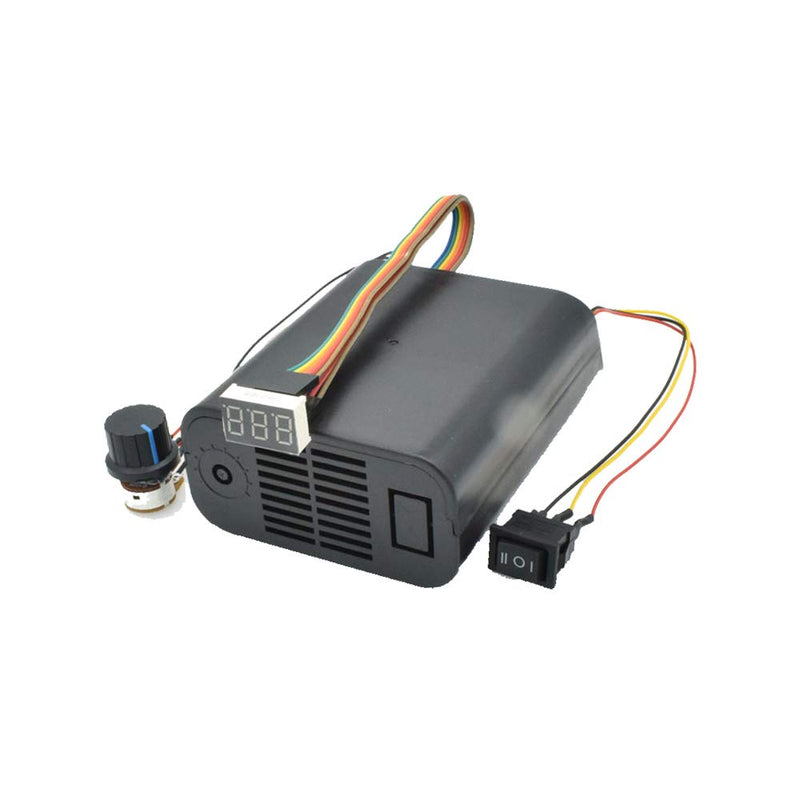[Australia - AusPower] - Acxico 1Pcs PWM DC Brush Motor Speed Controller DC 10-55V 60A CW CCW Reversible Switch Digital LED Display Potentiometer Switch Built-in Brushless Fan 