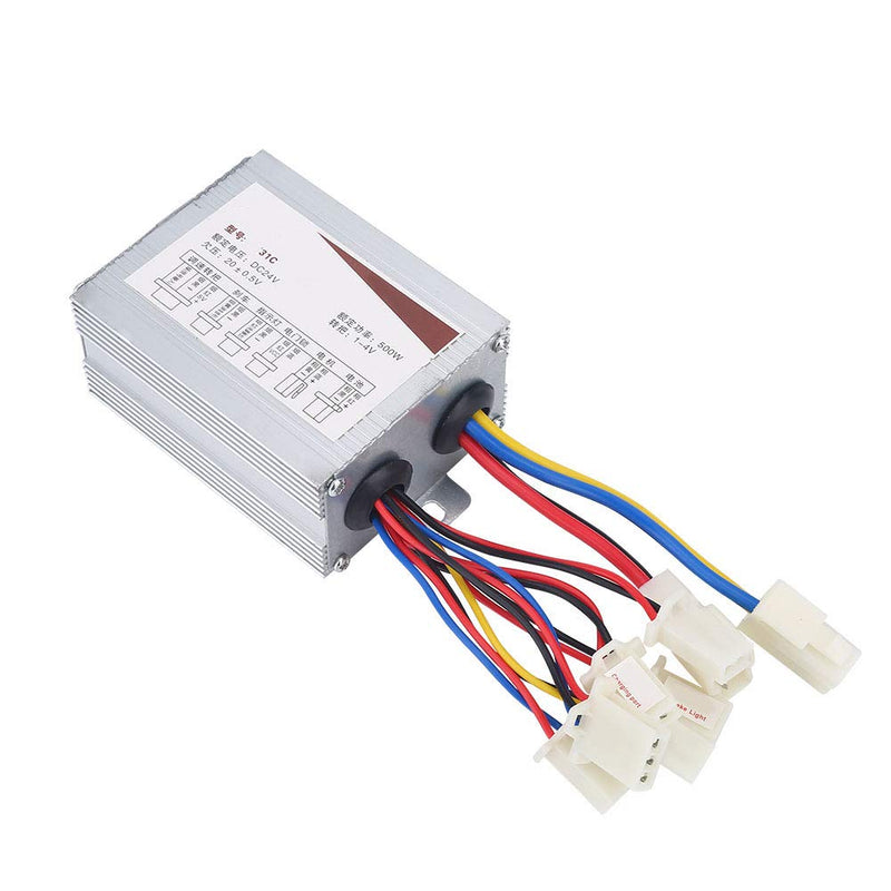 [Australia - AusPower] - Motor Controller 24v 500w Brushed Controller Box Battery Connector Aluminum Alloy Brushed Bike Brush Motor Control Box 
