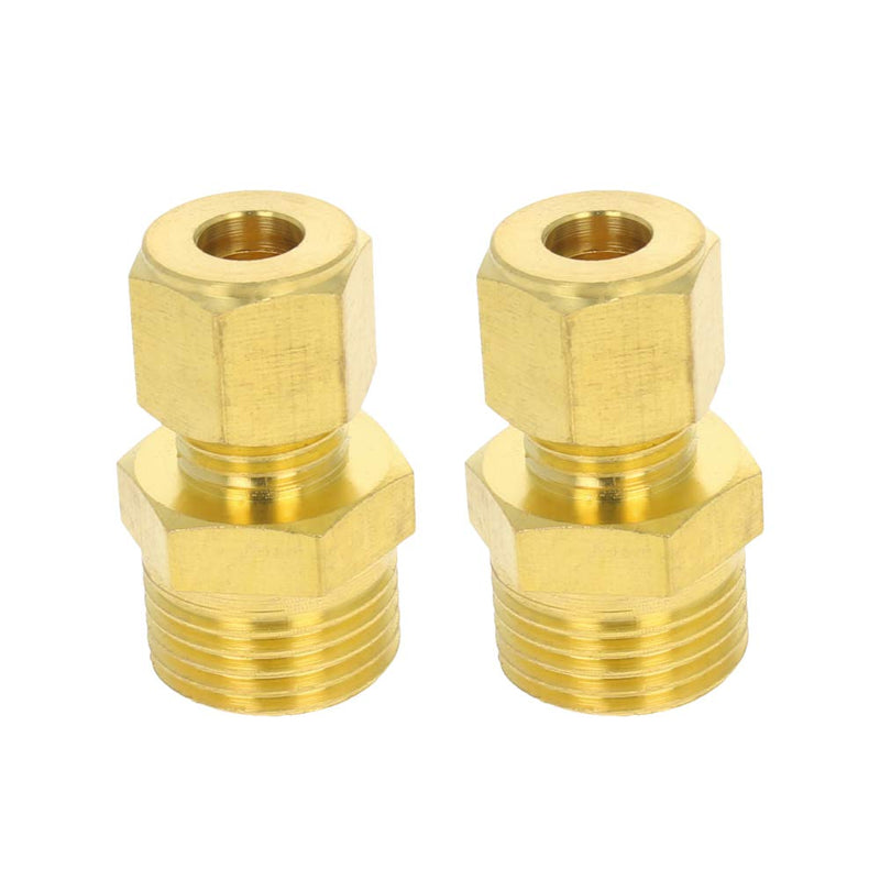 [Australia - AusPower] - MroMax Brass Compression Tube Fitting 8mm /0.31" ID Male Thread Pipe Adapter for Water Irrigation System 2pcs 