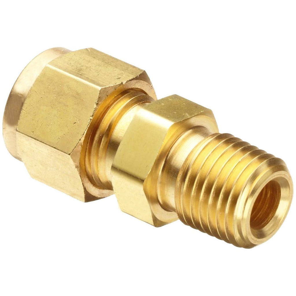 [Australia - AusPower] - MroMax Brass Compression Tube Fitting 6mm /0.24" ID Male Thread Pipe Adapter for Water Irrigation System 2pcs 