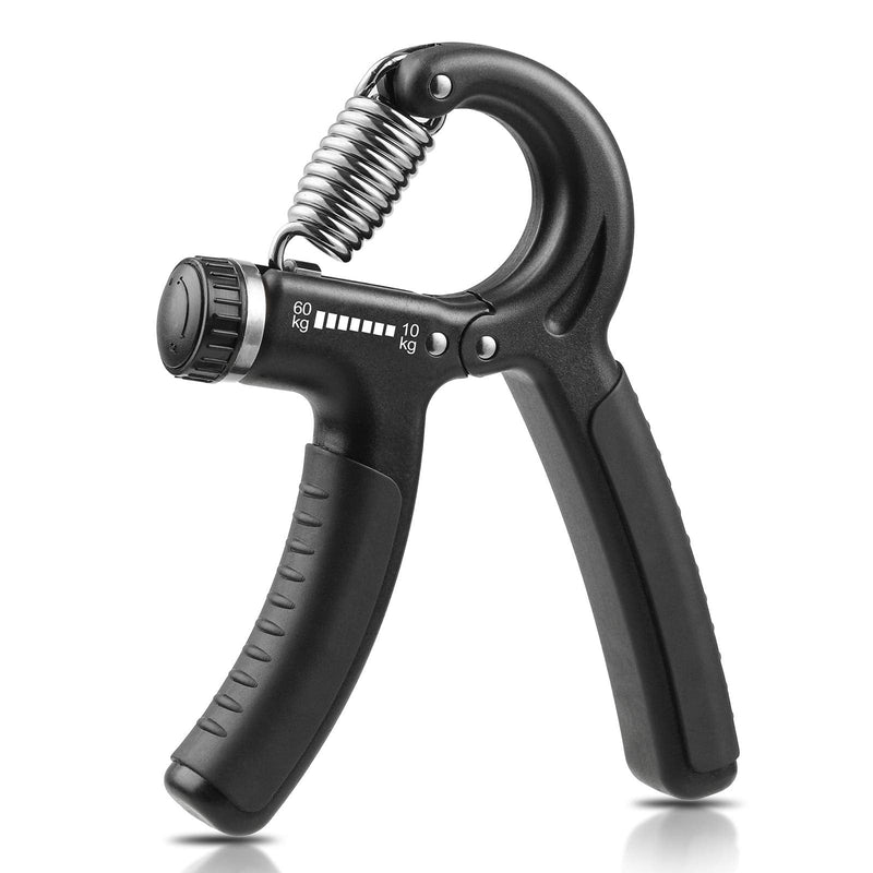 [Australia - AusPower] - NIYIKOW Grip Strength Trainer, Hand Grip Strengthener, Adjustable Resistance 22-132Lbs (10-60kg), Non-Slip Gripper, Perfect for Musicians Athletes and Hand Rehabilitation Exercising Black-1Pack 