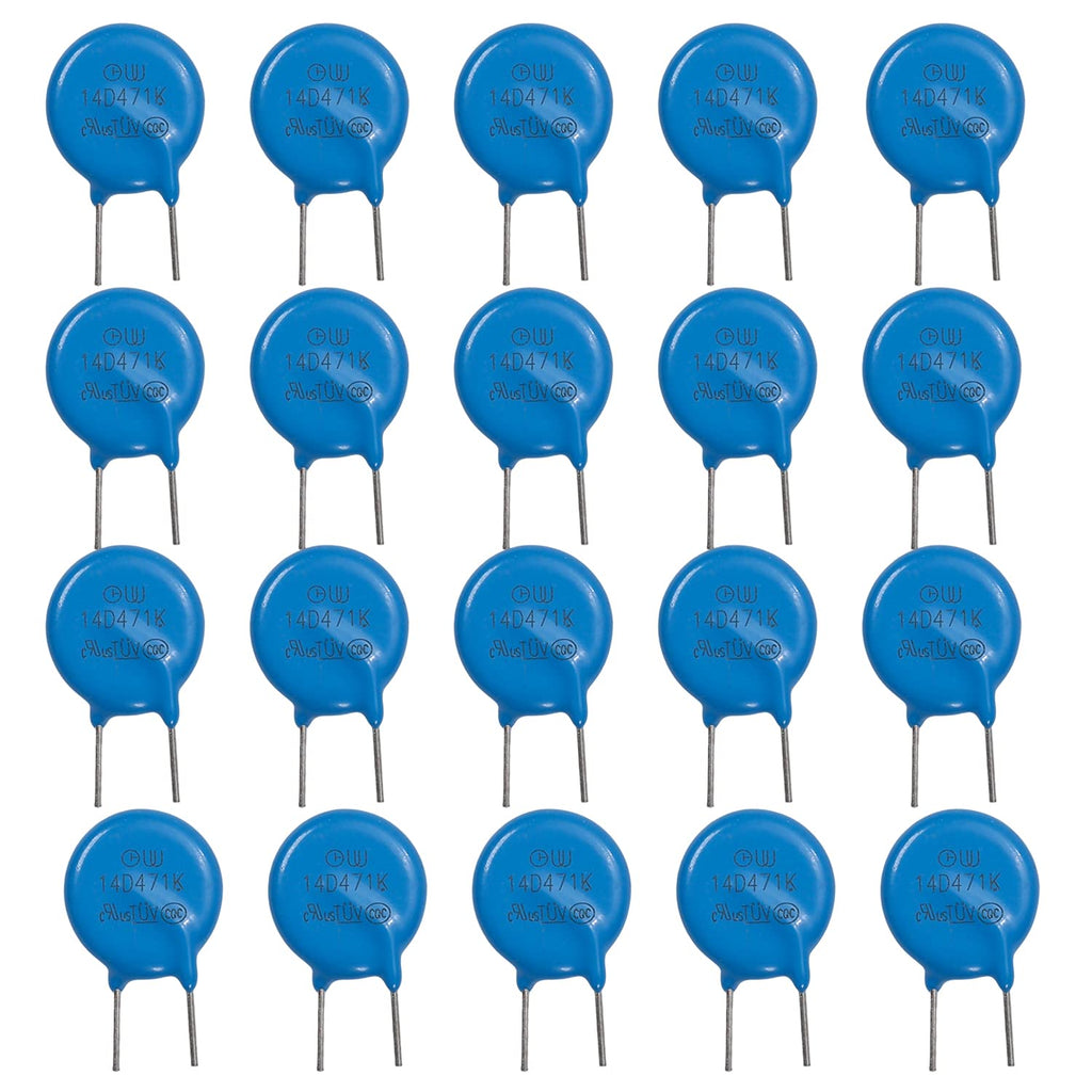 [Australia - AusPower] - Fielect 20Pcs Voltage Dependent Resistors AC 300V 14D471K/F7.5 Radial Lead Disc Varistors 20Pcs 14D471K 300V 8mm 