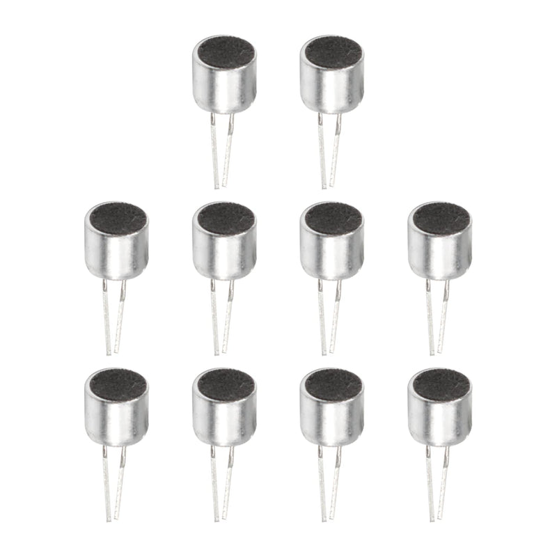 [Australia - AusPower] - Fielect 10Pcs 6050P-54DB Electret Microphone Pickup 6mm x 5mm Cylindrical Condenser MIC with Pins 