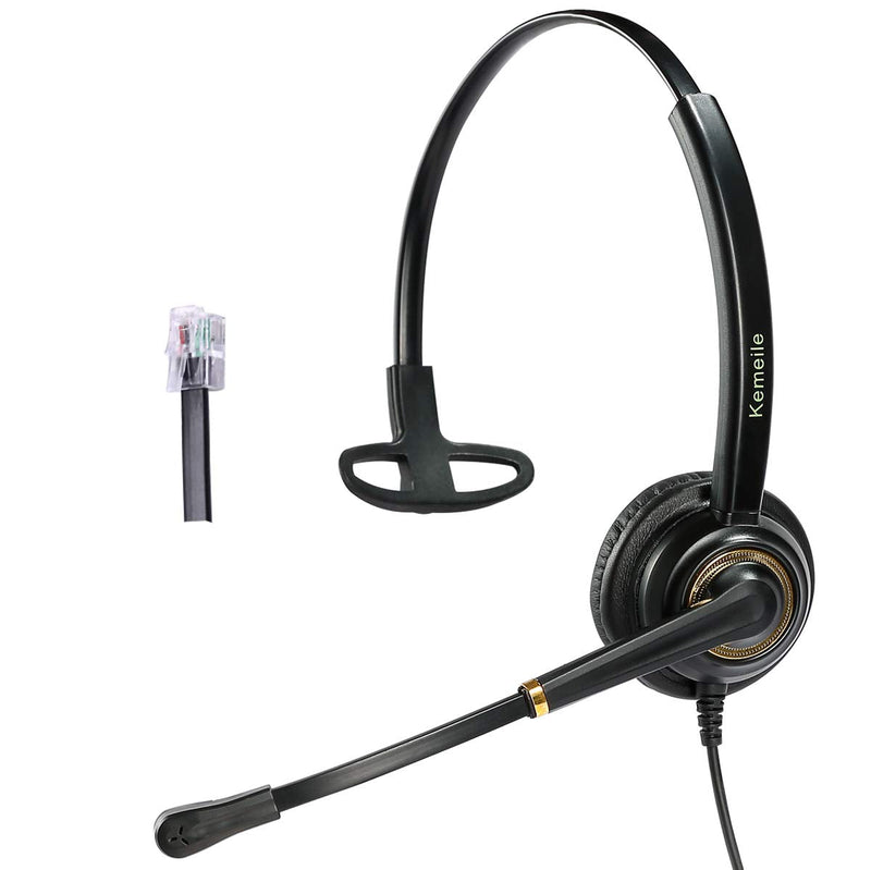 [Australia - AusPower] - Kemeile Office Telephone Headset Rj9 with Noise Cancelling Mic for Compatible with Landline Desk Phones Polycom Avaya Plantronics Nortel Aastra Fanvil AudioCodes and Many More 