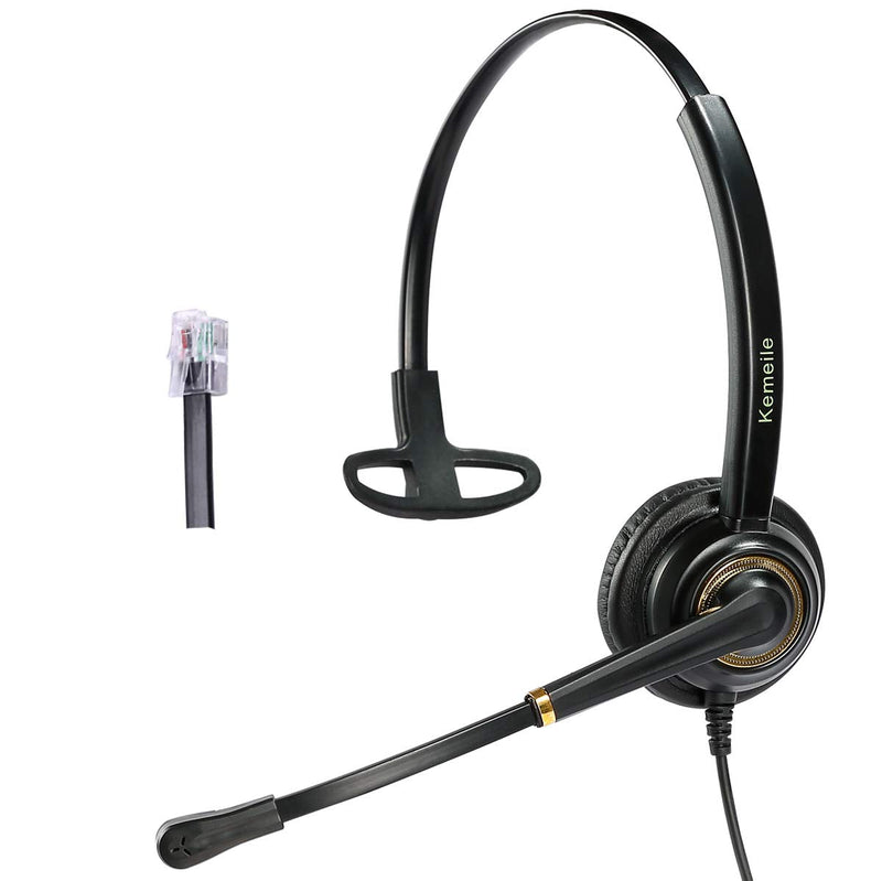 [Australia - AusPower] - Rj9 Telephone Headset with Noise Canceling Mic for Yealink T19 T20 T21 T22 T23 T26 T27 T28 T29 T32 T36 T38 T40 T41 T42 T46 T48 Also Compatible with Grandstream Snom Panasonic IP Phones 