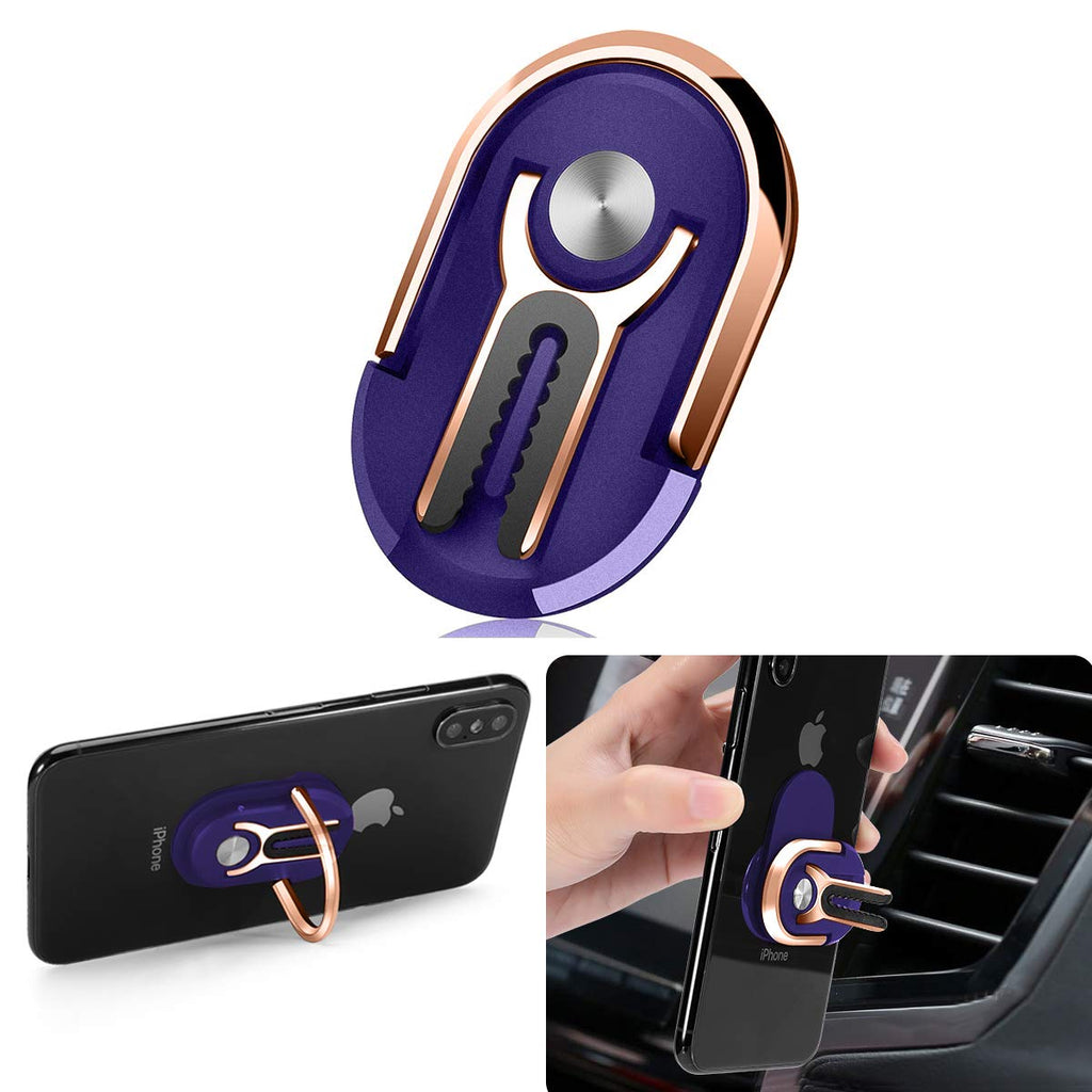 [Australia - AusPower] - Cell Phone Ring Holder Stand, 3 in 1 MR. YLLS Universal Air Vent Car Phone Mount and Finger Grip Ring Kickstand, 360°Rotation & 90°Flip (Blue & Gold) Blue & Gold 
