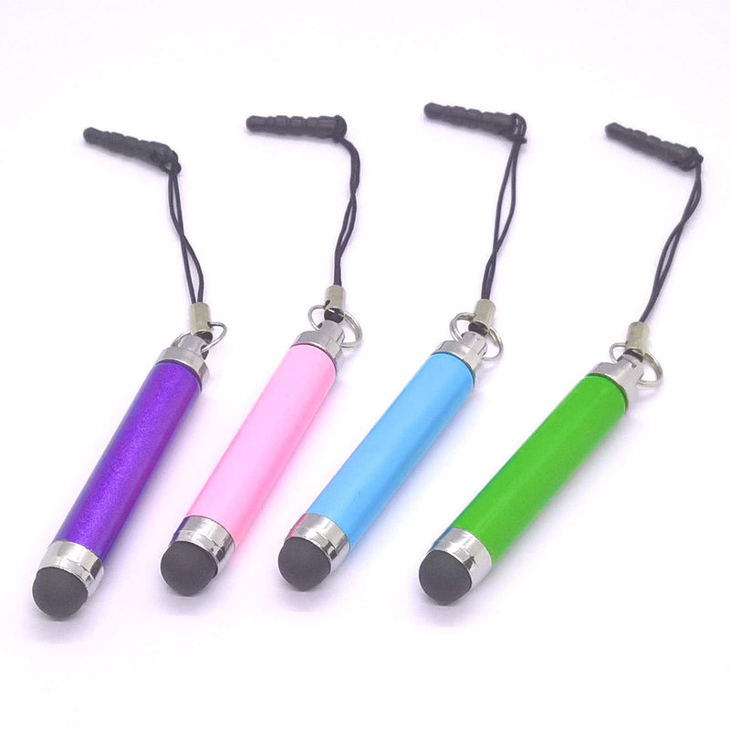 [Australia - AusPower] - 4pack Universal Retractable Capacitive Soft Rubber Tip Mini Stylus Compatible with Touch Screen Devices iPad iPhone Huawei Samsung Nokia BlackBerry Kobo Tablets (Multi Color - 4pcs) Multi Color - 4pcs 