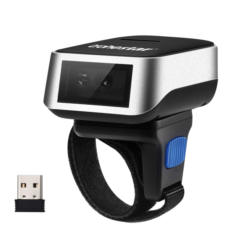 [Australia - AusPower] - Trohestar Bluetooth Barcode Scanner, Wearable Mini CCD Wireless Ring Barcode Scanner Portable 1D Bar Code Reader Inventory Scanner Work with Windows iOS Android Linux Mac OS Mini CCD barcode scanner 