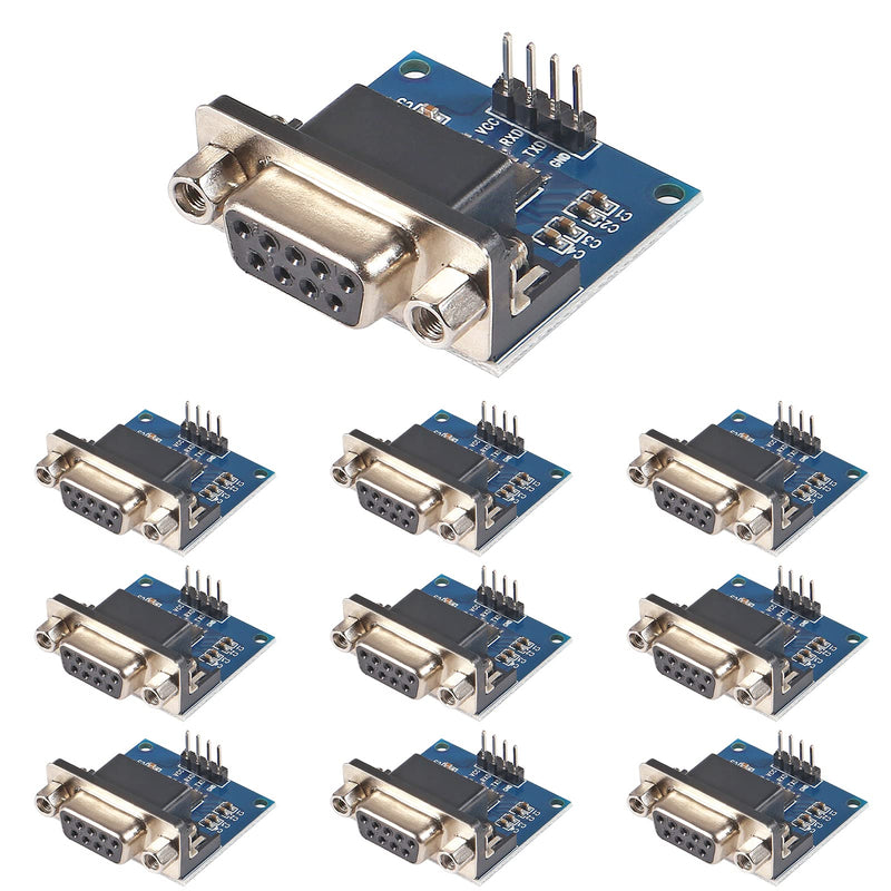 [Australia - AusPower] - 10PCS MAX3232 Root Module Connector Chip Serial Port Converter Module RS232 to TTL Female Serial Port to TTL DB9 Converter Module Board for Equipment Upgrades Like DVD 