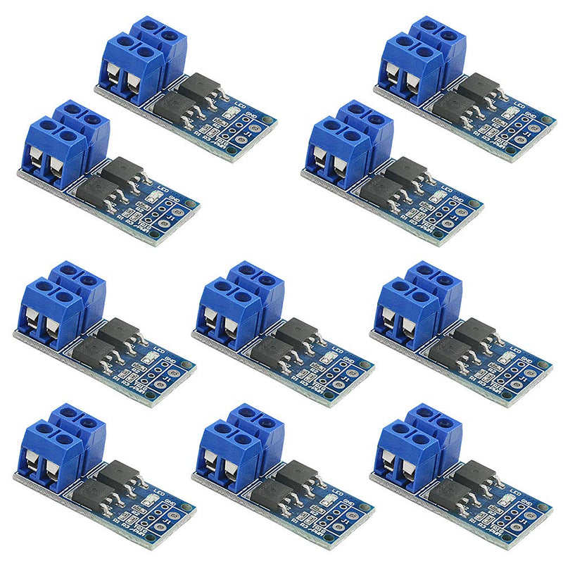 [Australia - AusPower] - WMYCONGCONG 10 PCS MOSFET Trigger Switch Drive Module DC 5V-36V 15A 400W Dual High-Power 0-20KHz Electronic Switch Control Board DC Motor Speed Controller 