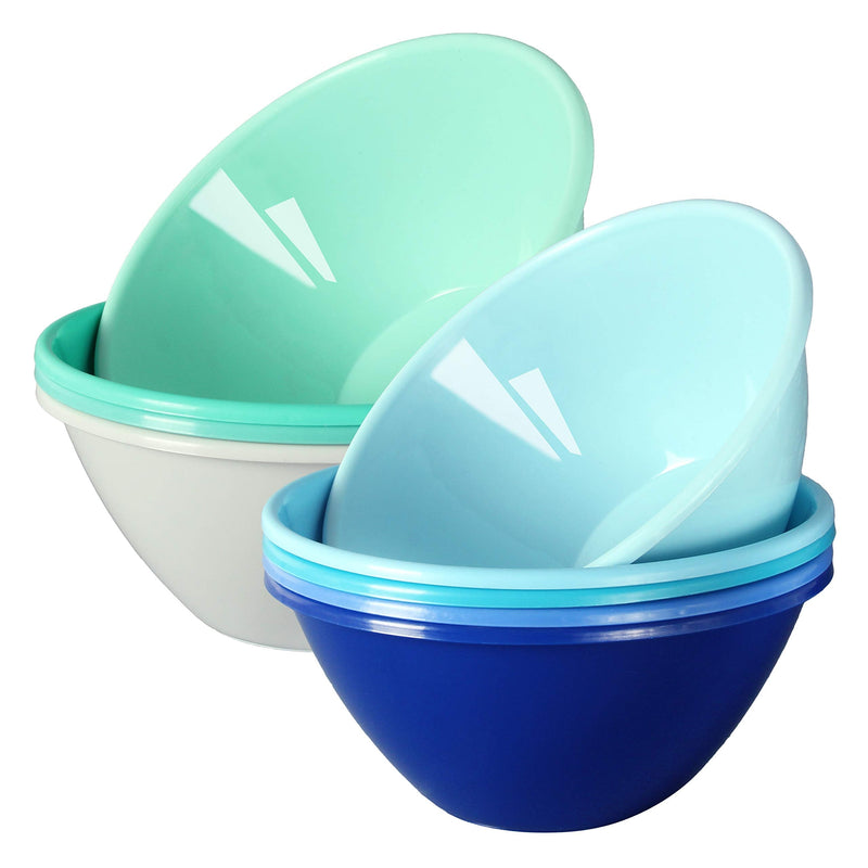 [Australia - AusPower] - Youngever 32 ounce Plastic Bowls, Large Cereal Bowls, Large Soup Bowls, Set of 9 (9 Coastal Colors) 9 Coastal Colors 
