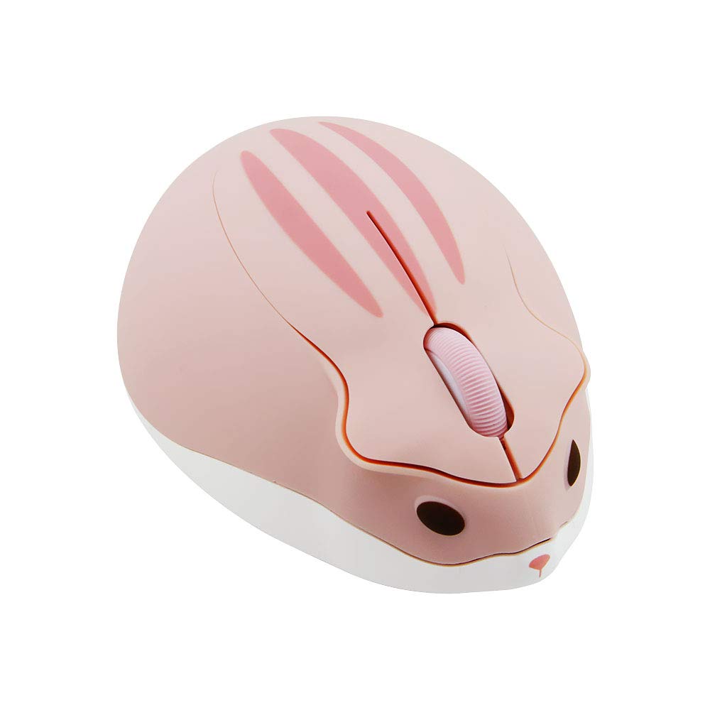 [Australia - AusPower] - 2.4GHz Wireless Mouse Cute Hamster Shape Less Noice Portable Mobile Optical 1200DPI USB Mice Cordless Mouse for PC Laptop Computer Notebook MacBook Kids Girl Gift (Pink) Pink 