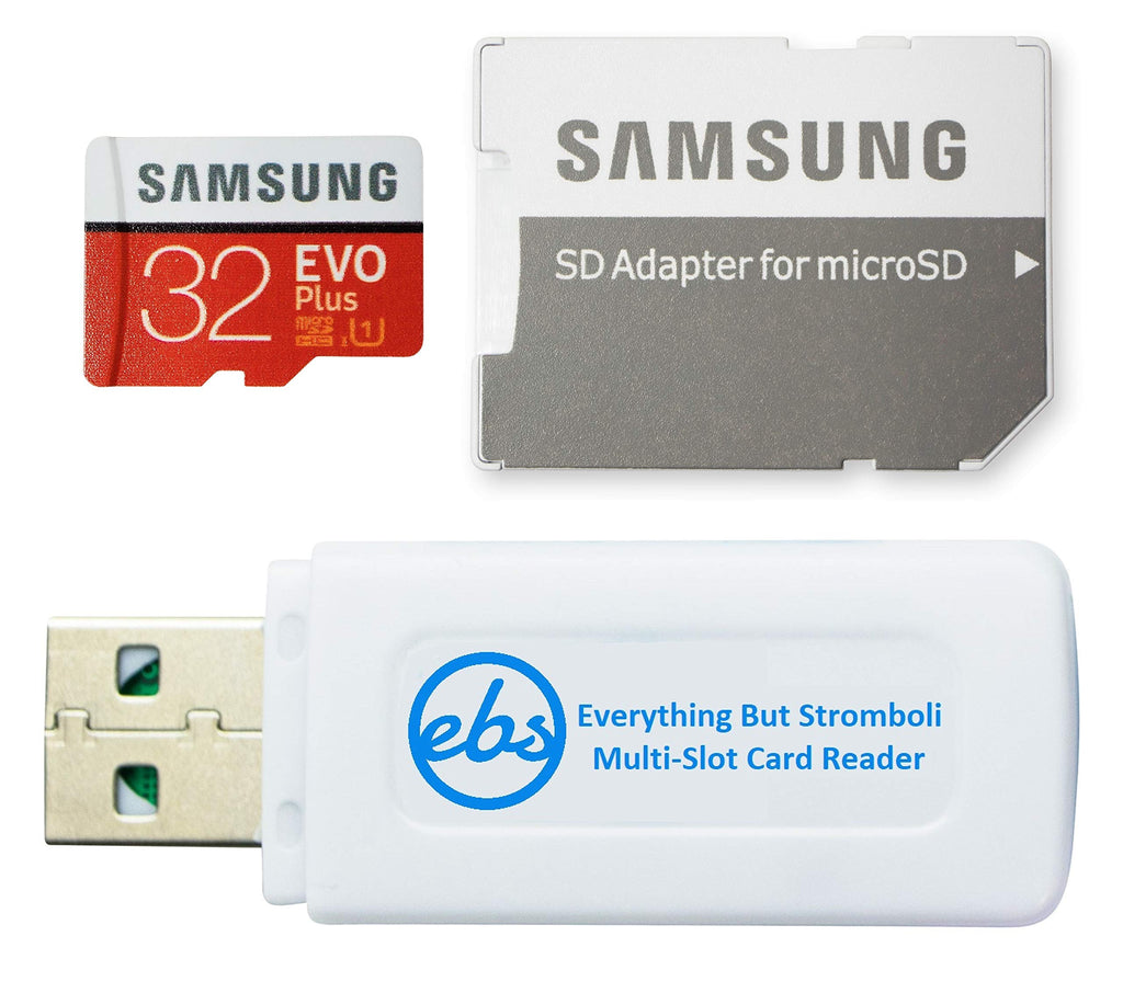 [Australia - AusPower] - Samsung 32GB Evo Plus Micro SDHC Memory Card Class 10 (MB-MC32G) Works with Samsung Galaxy J7 (2018), J7 Star, J7 V (2018) Phone Bundle with (1) Everything But Stromboli MicroSD/SD Card Reader 