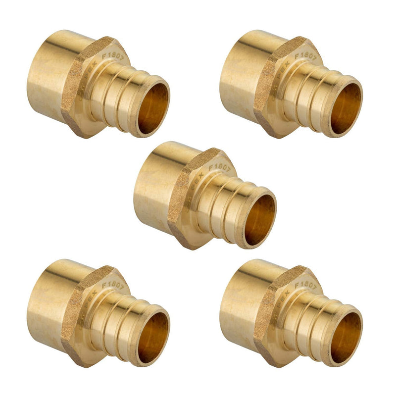 [Australia - AusPower] - (Pack of 5) EFIELD Pex 3/4" x 1/2" Female NPT Thread Adapter Crimp Fitting (Lead Free) 