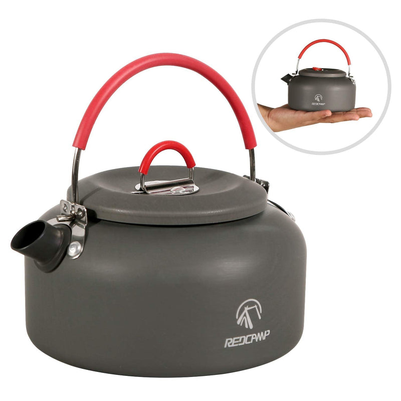 [Australia - AusPower] - REDCAMP 0.8L/0.9L/1.4L Outdoor Camping Kettle, Aluminum Tea Kettle with Carrying Bag, Compact Lightweight Coffee Pot 0.8L Mini 