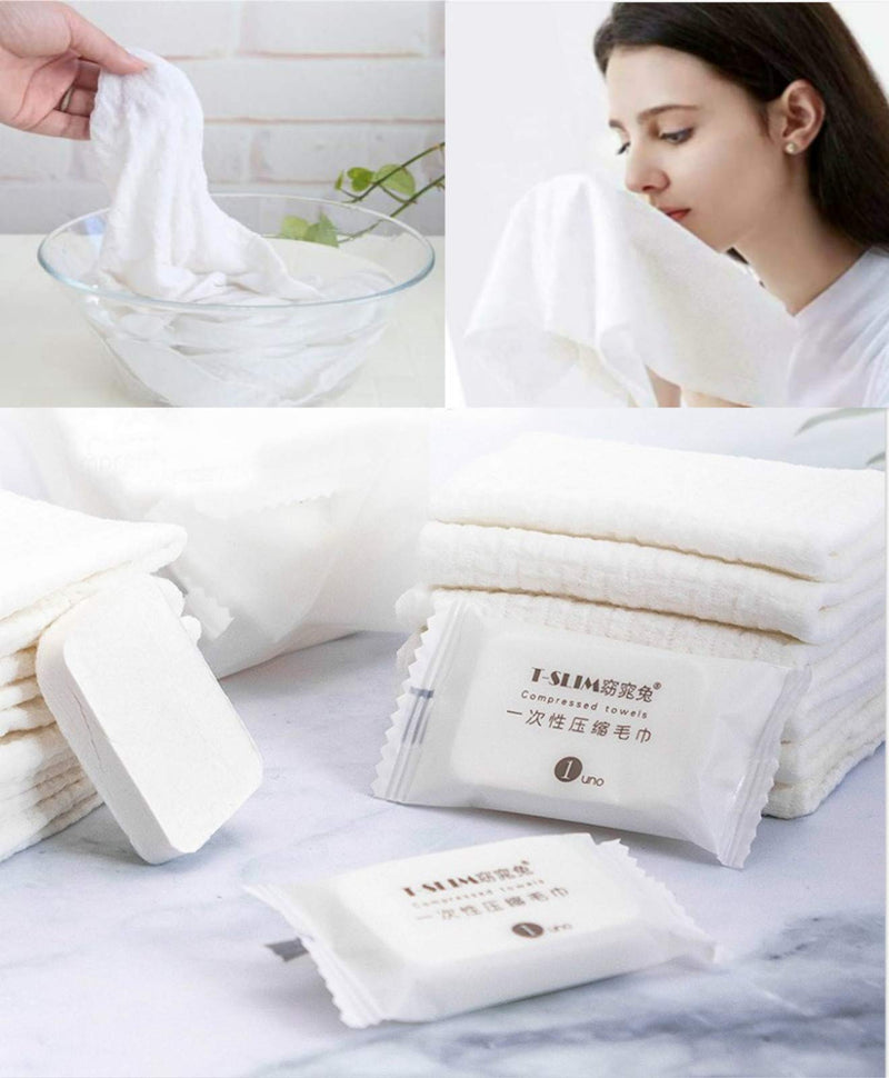 [Australia - AusPower] - Compressed Towels, Travel Towel, Camping Towel, Camping Wipes, Camping Towels, Hiking Towel, Disposable Towels for Demanding Clients Thicker Larger Softer face Hand Towels, 100% Cotton, 20pcs 