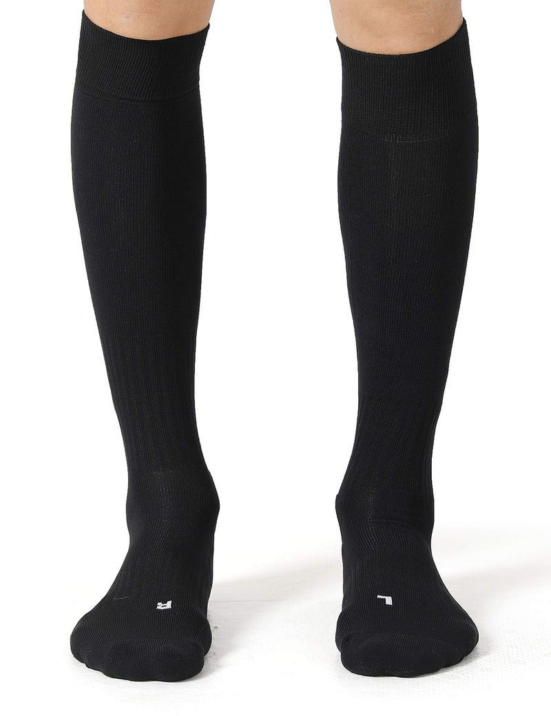 [Australia - AusPower] - CS CELERSPORT 2 Pack / 3 Pack Soccer Softball Baseball Socks for Youth Kids Adult Over-The-Calf Multi-Sport Socks Cushioned Black (2 Pack) X-Small 