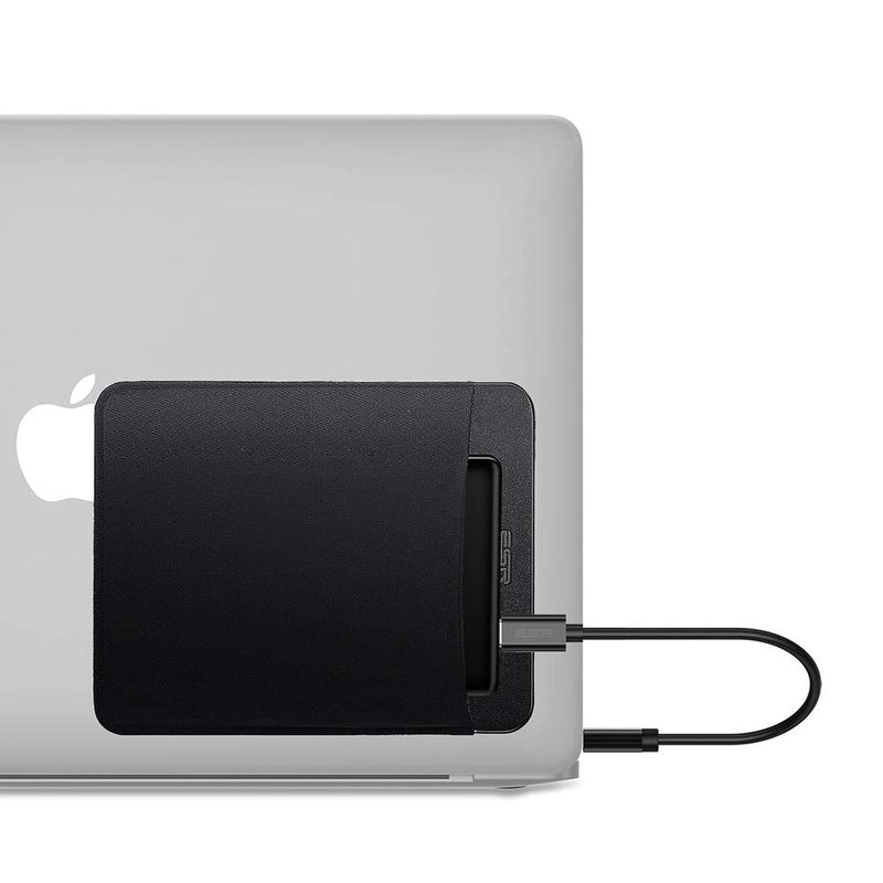 [Australia - AusPower] - ESR Portable External Hard Drive Carrying Case, Pouch Holder for Computer Accessories, Sleeve Storage Organizer for Battery Pack, Wireless Mouse, Cables, and Earphones - Black 