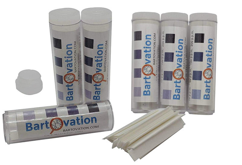 [Australia - AusPower] - Six Pack Restaurant Sanitizer Chlorine Test Paper, 10-200 ppm [6 Vials of 100 Paper Strips] 600 