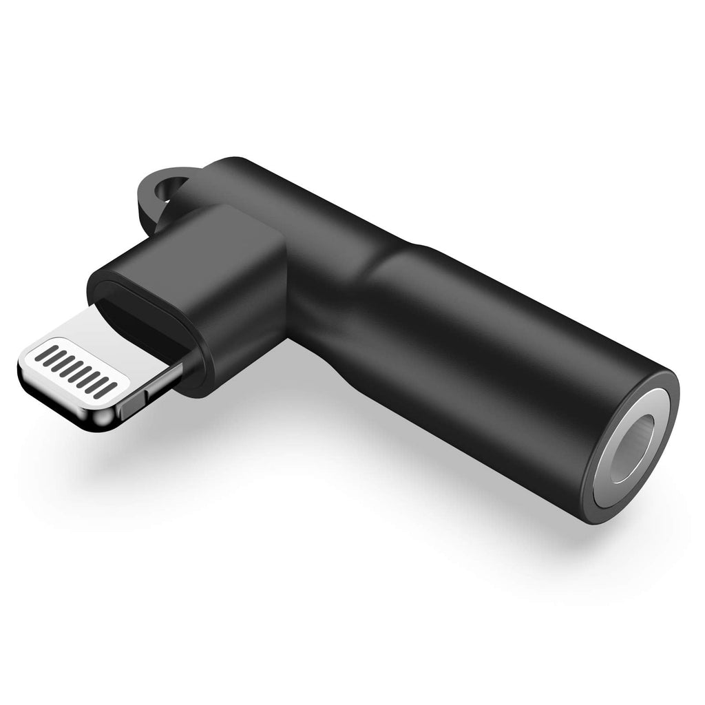 [Australia - AusPower] - Mangotek Lightning to 3.5mm Female Jack iPhone Aux Headphone Adapter, Apple MFi Certified iPhone Dongle Audio Connector Headphone Adapter for iPhone 12/ Mini/ Pro Max/SE/11/XR/XS/Pro 1 Pack Lightning-Black 