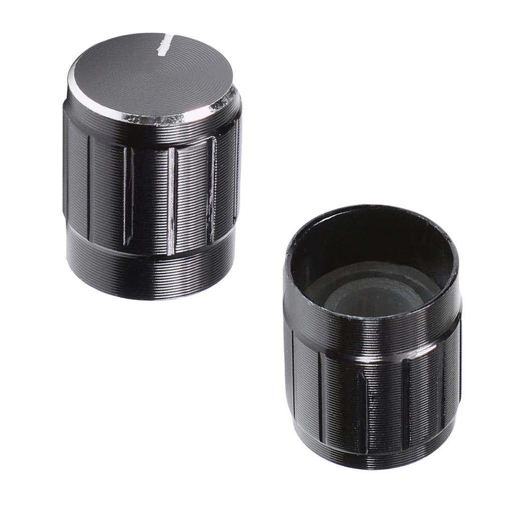 [Australia - AusPower] - Fielect Potentiometer Control Knob 2Pcs 6mm Insert Shaft 15x17mm Aluminium Alloy Potentiometer Volume Control Rotary Knob Black Black 15x17mm 2Pcs 