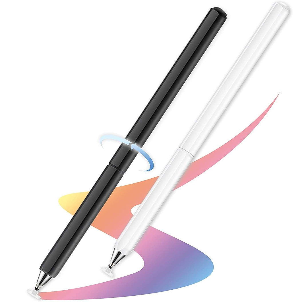 [Australia - AusPower] - Stylus Pens, Universal High Sensitive & Precision Capacitive Disc Tip Touch Screen Pen Stylus for iPhone/iPad/Pro/Samsung/Galaxy/Tablet/Kindle/Computer/FireTablet Black/White 