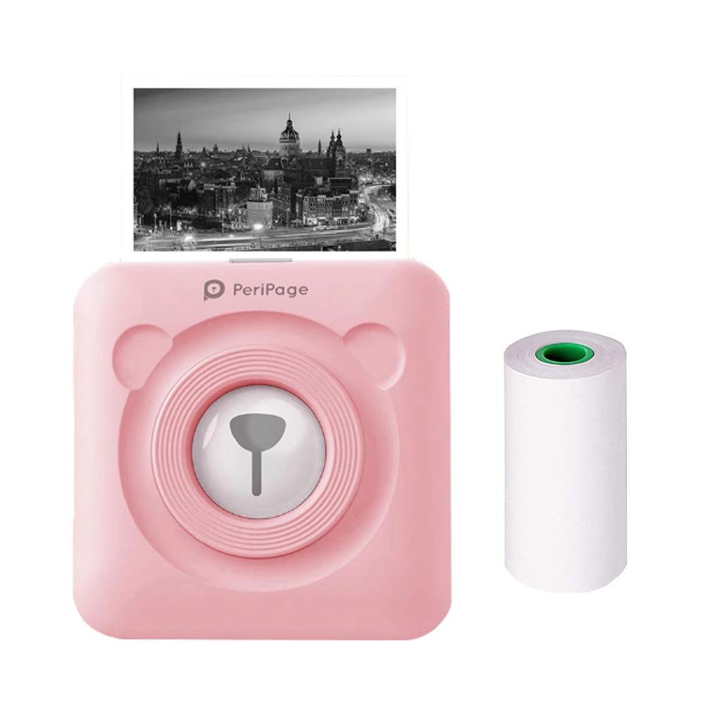 [Australia - AusPower] - JEPOD A6 PeriPage Mini Portable Bluetooth Wireless Photo Printer Pocket Thermal Printer Mobile Printer Supports Android iOS (Pink) Pink 