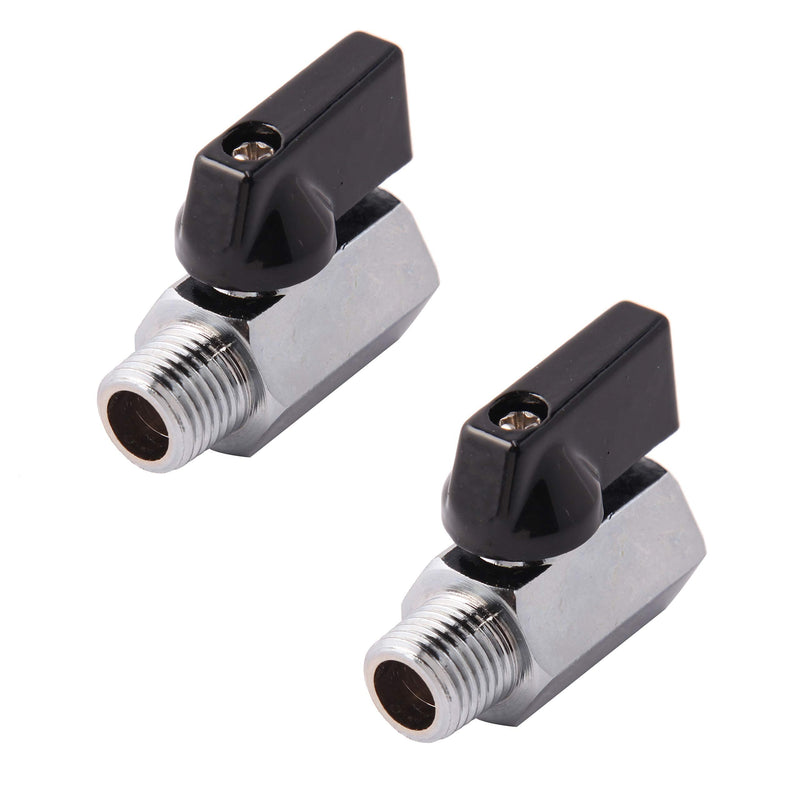 [Australia - AusPower] - Metaland 1/4" Brass Mini Ball Valve NPT Female x Male Shut-Off Valve (Pack of 2) 1/4 Inch NPT 