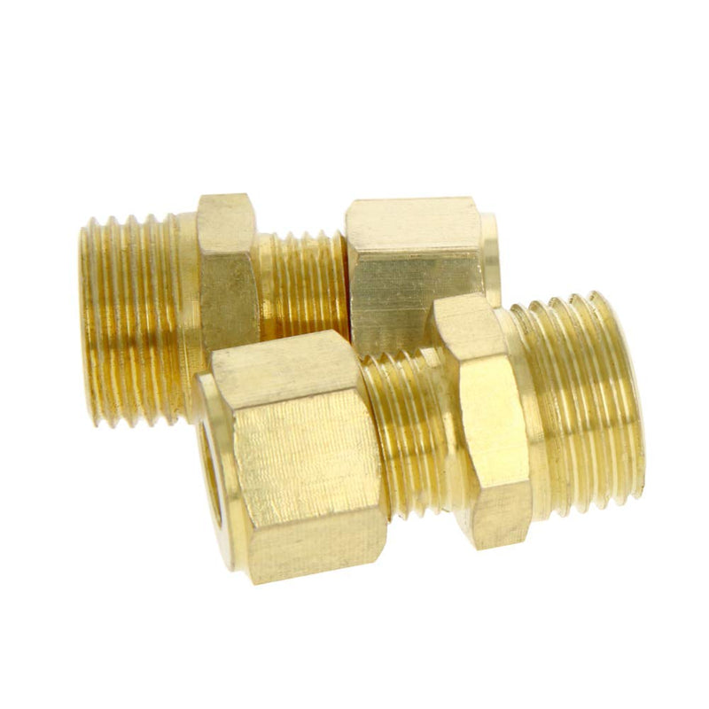 [Australia - AusPower] - MroMax Brass Compression Tube Fitting 10mm/0.39" ID 1/8 BSPT Male Thread Pipe Adapter for Water Irrigation System 2pcs 