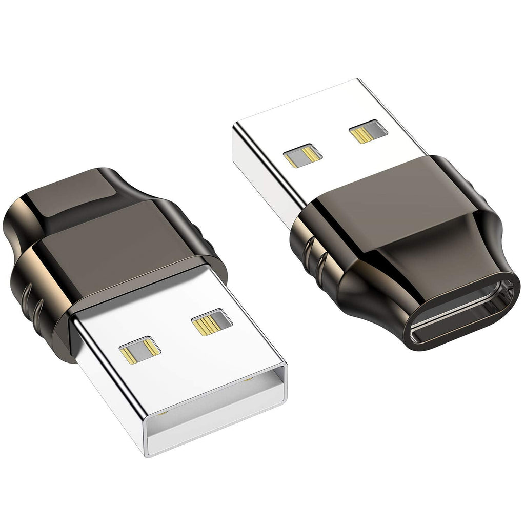[Australia - AusPower] - USB C Female to USB Male Adapter,(2-Pack) Type C to USB A Charger Cable Power Converter for iPhone 11 12 13 Pro Max,Samsung Galaxy S20 S21 S22,Note 10 20,Apple iWatch Watch Series 7 SE AirPods 