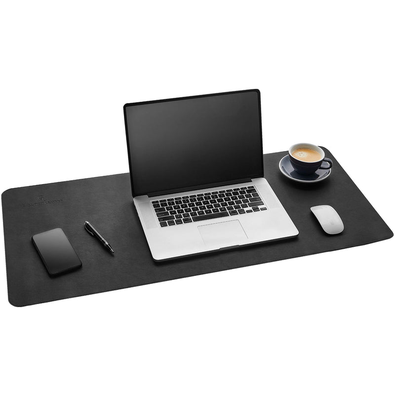 [Australia - AusPower] - Gallaway Leather Desk Pad – 36 x 17 inch - Desk Mat Home Office Desk Accessories Desktop Protector XXL Mouse Pad Writing Desk Blotter (Black) 