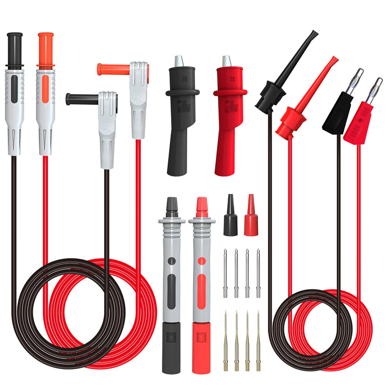 [Australia - AusPower] - Goupchn Multimeter Test Leads Kit with Alligator Clips Banana Plug to Mini Grabber Test Hook Clips Wire Replaceable Precision Sharp Probes Set for Multimeter Electrical Testing P1308B 